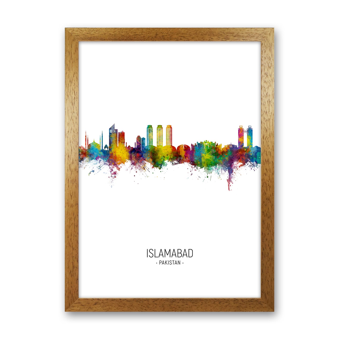 Islamabad Pakistan Skyline Portrait Art Print by Michael Tompsett Oak Grain