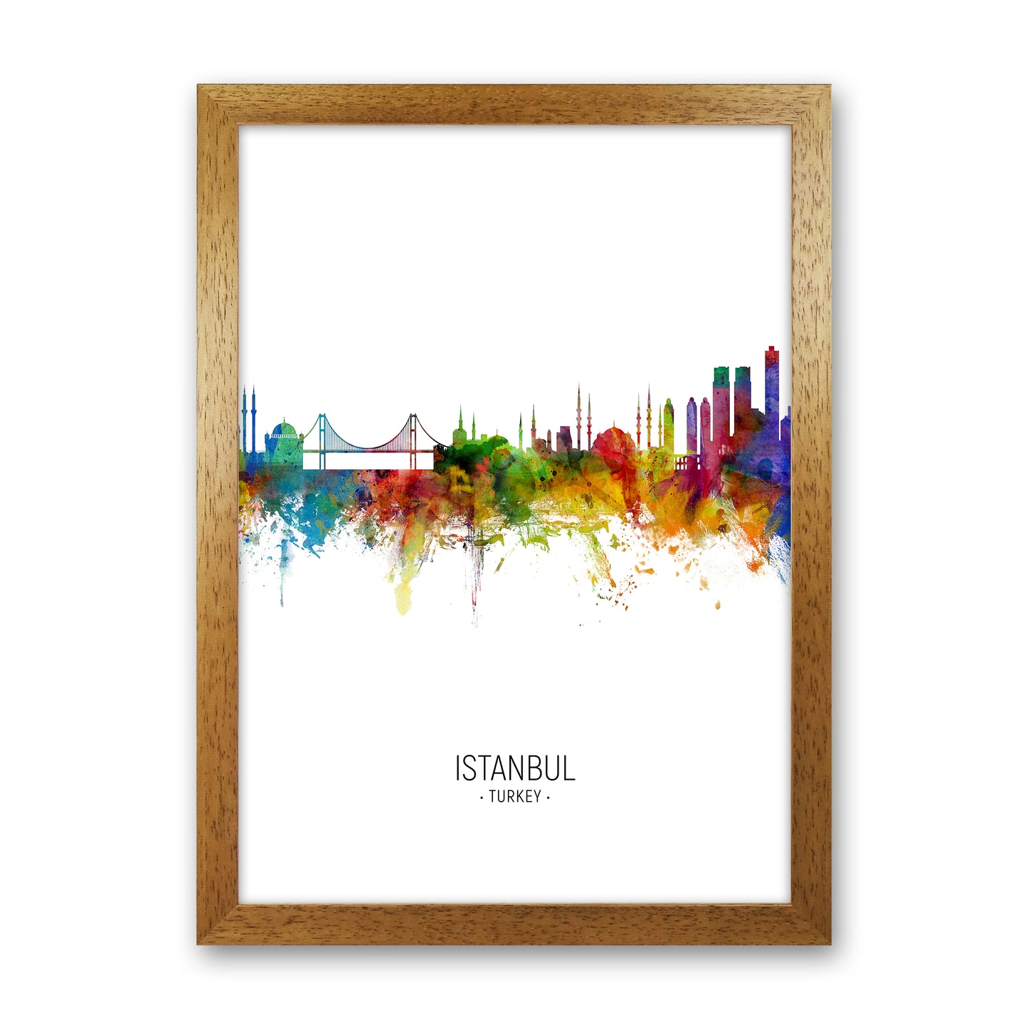 Istanbul Turkey Skyline Portrait Art Print by Michael Tompsett Oak Grain