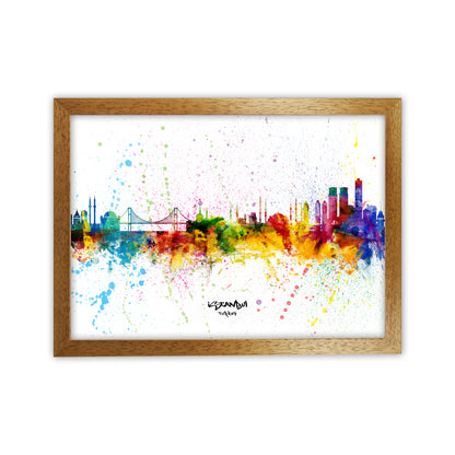Istanbul Turkey Skyline Splash Art Print by Michael Tompsett Oak Grain