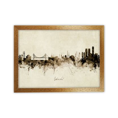 Istanbul Turkey Skyline Vintage Art Print by Michael Tompsett Oak Grain