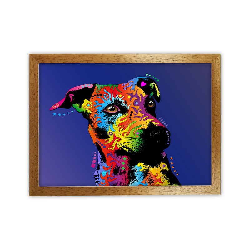 Jack Russell Dog Blue Art Print by Michael Tompsett Oak Grain