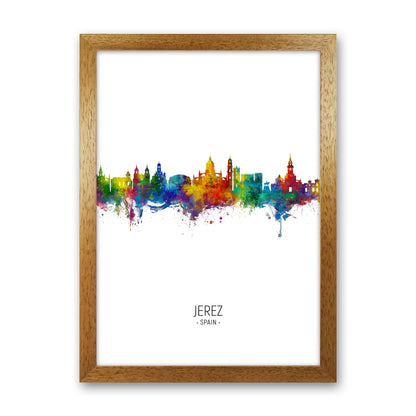 Jerez Spain Skyline Portrait Art Print by Michael Tompsett Oak Grain