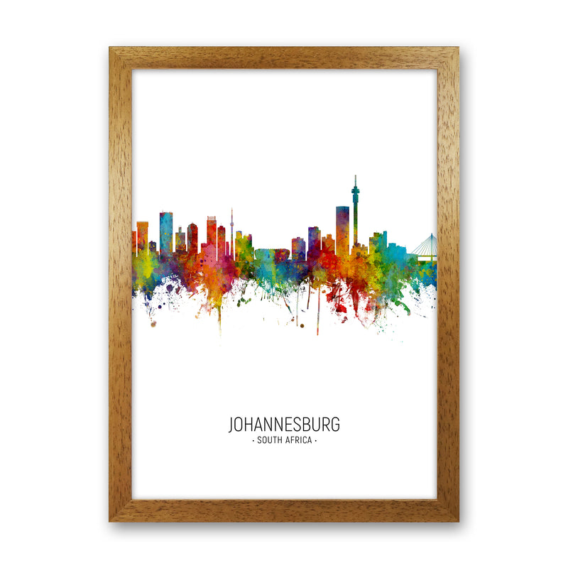 Johannesburg South Africa Skyline Portrait Art Print by Michael Tompsett Oak Grain