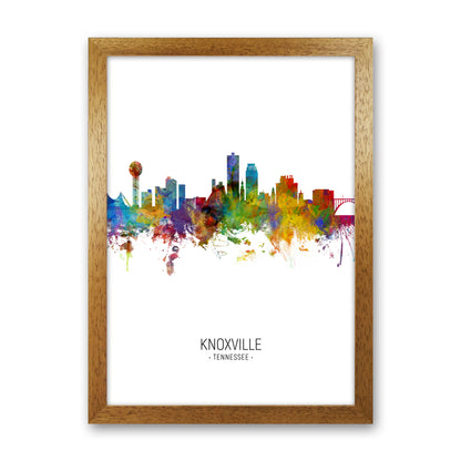 Knoxville Tennessee Skyline Portrait Art Print by Michael Tompsett Oak Grain