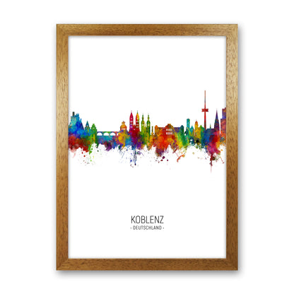 Koblenz Germany Skyline Portrait Art Print by Michael Tompsett Oak Grain