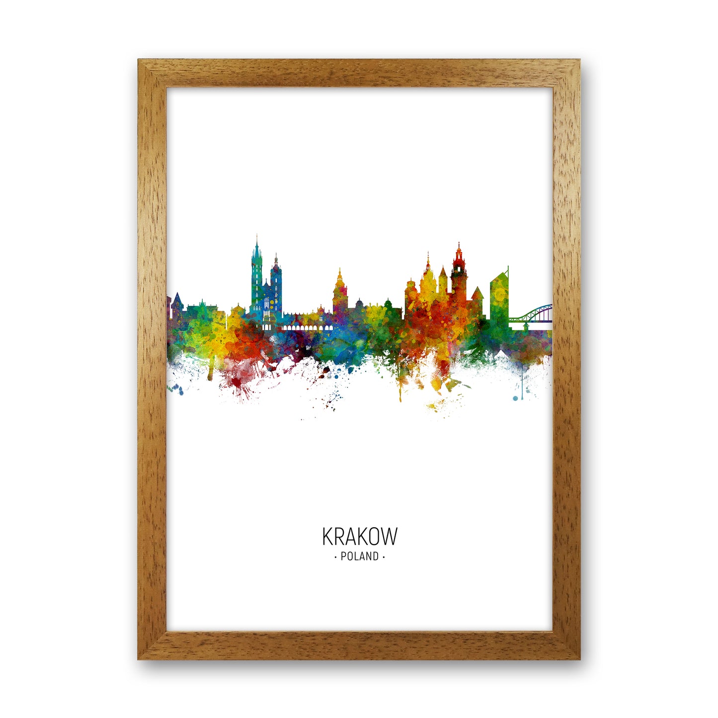 Krakow Poland Skyline Portrait Art Print by Michael Tompsett Oak Grain