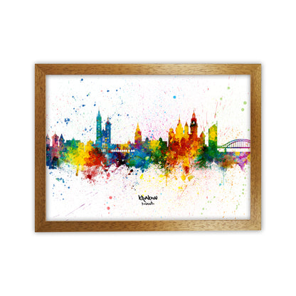 Krakow Poland Skyline Splash Art Print by Michael Tompsett Oak Grain
