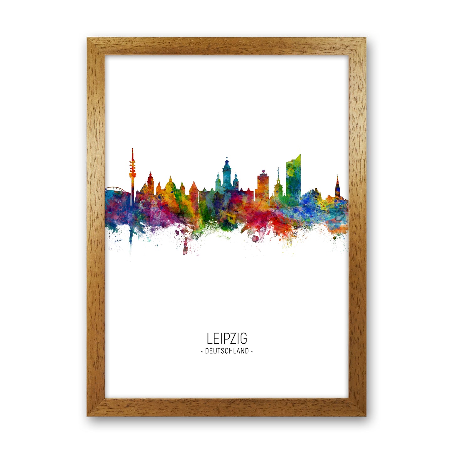 Leipzig Germany Skyline Portrait Art Print by Michael Tompsett Oak Grain