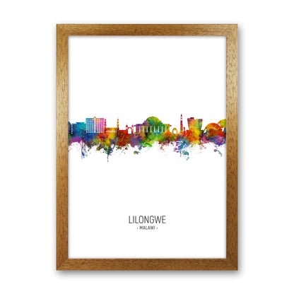 Lilongwe Malawi Skyline Portrait Art Print by Michael Tompsett Oak Grain