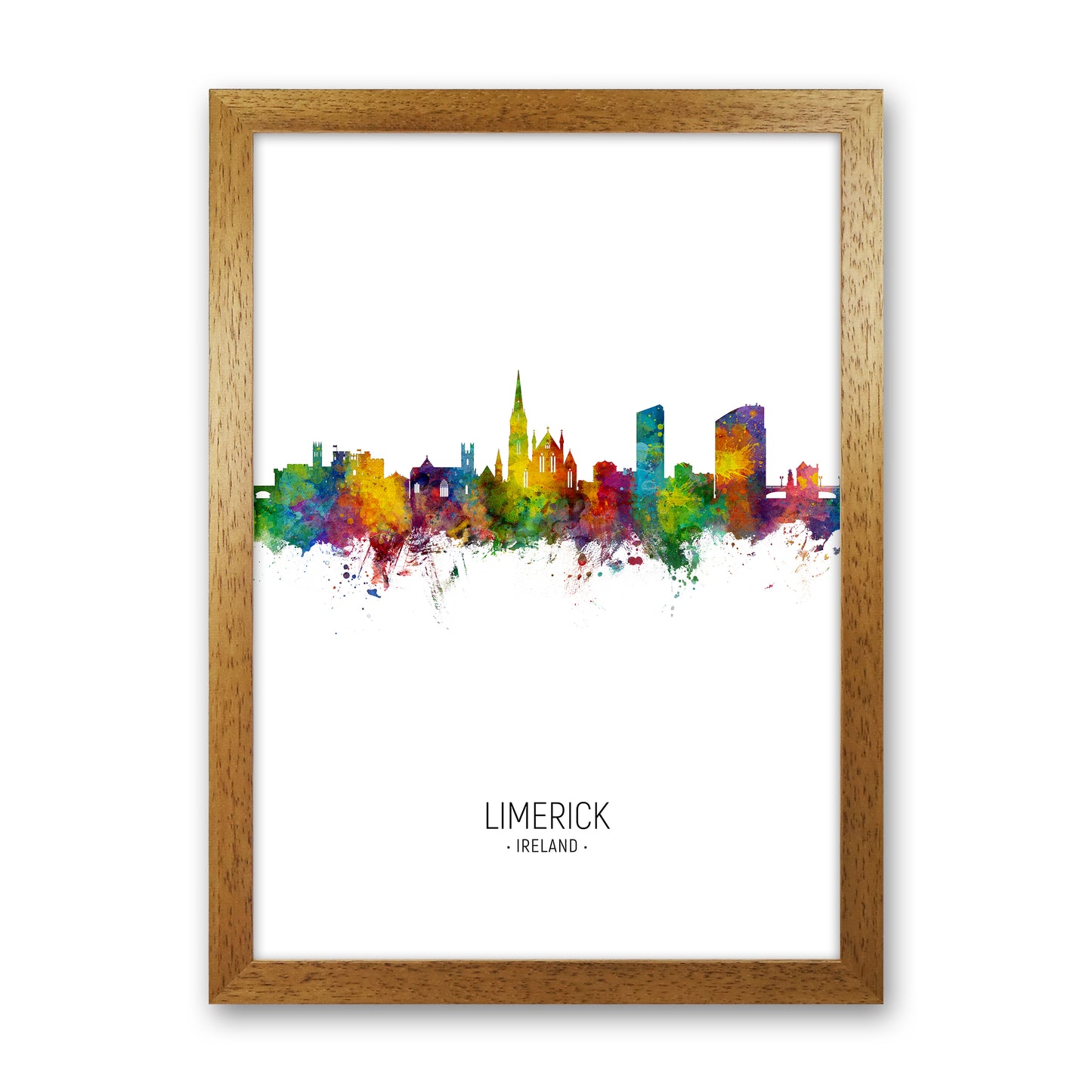Limerick Ireland Skyline Portrait Art Print by Michael Tompsett Oak Grain