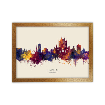 Lincoln England Skyline Autumn City Name Art Print by Michael Tompsett Oak Grain