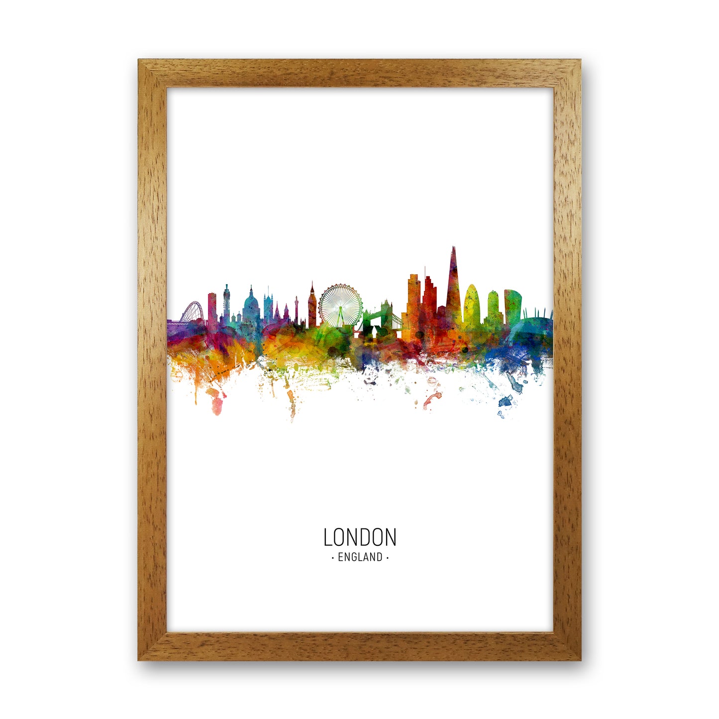 London England Skyline Portrait Art Print by Michael Tompsett Oak Grain