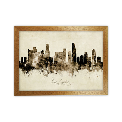 Los Angeles California Skyline Vintage Art Print by Michael Tompsett Oak Grain