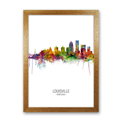 Louisville Kentucky Skyline Portrait Art Print by Michael Tompsett Oak Grain