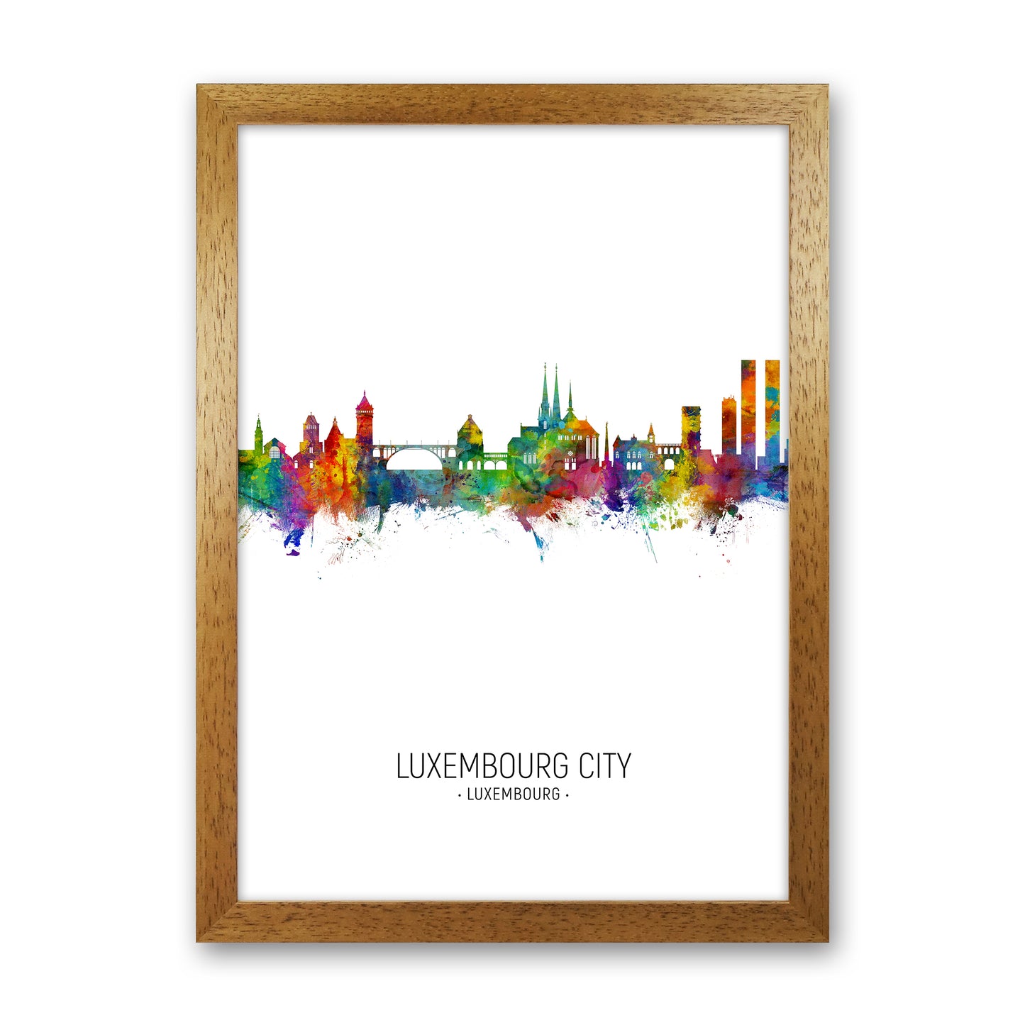 Luxembourg City Luxembourg Skyline Portrait Art Print by Michael Tompsett Oak Grain