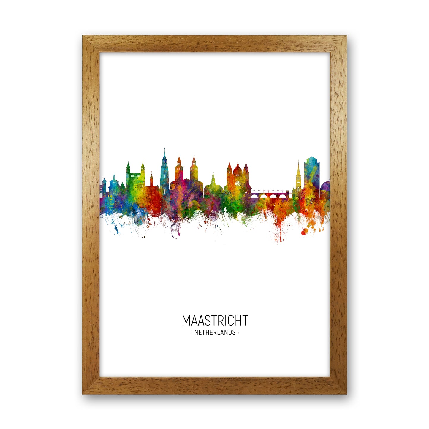 Maastricht Netherlands Skyline Portrait Art Print by Michael Tompsett Oak Grain