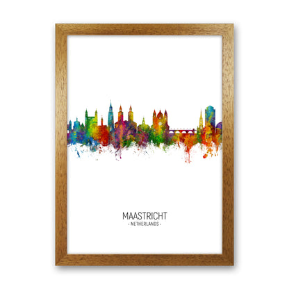 Maastricht Netherlands Skyline Portrait Art Print by Michael Tompsett Oak Grain