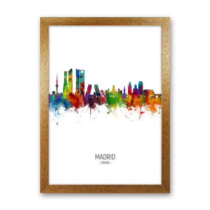 Madrid Spain Skyline Portrait Art Print by Michael Tompsett Oak Grain