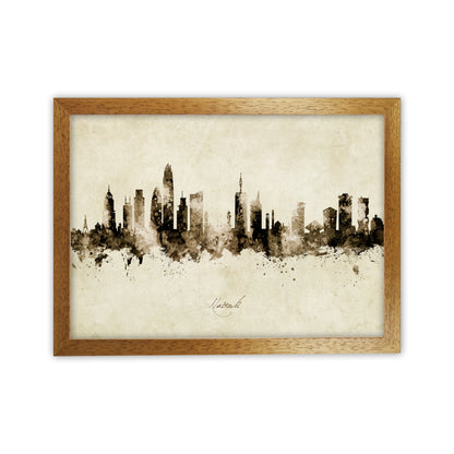 Nairobi Kenya Skyline Vintage Art Print by Michael Tompsett Oak Grain