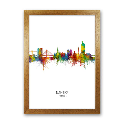 Nantes France Skyline Portrait Art Print by Michael Tompsett Oak Grain