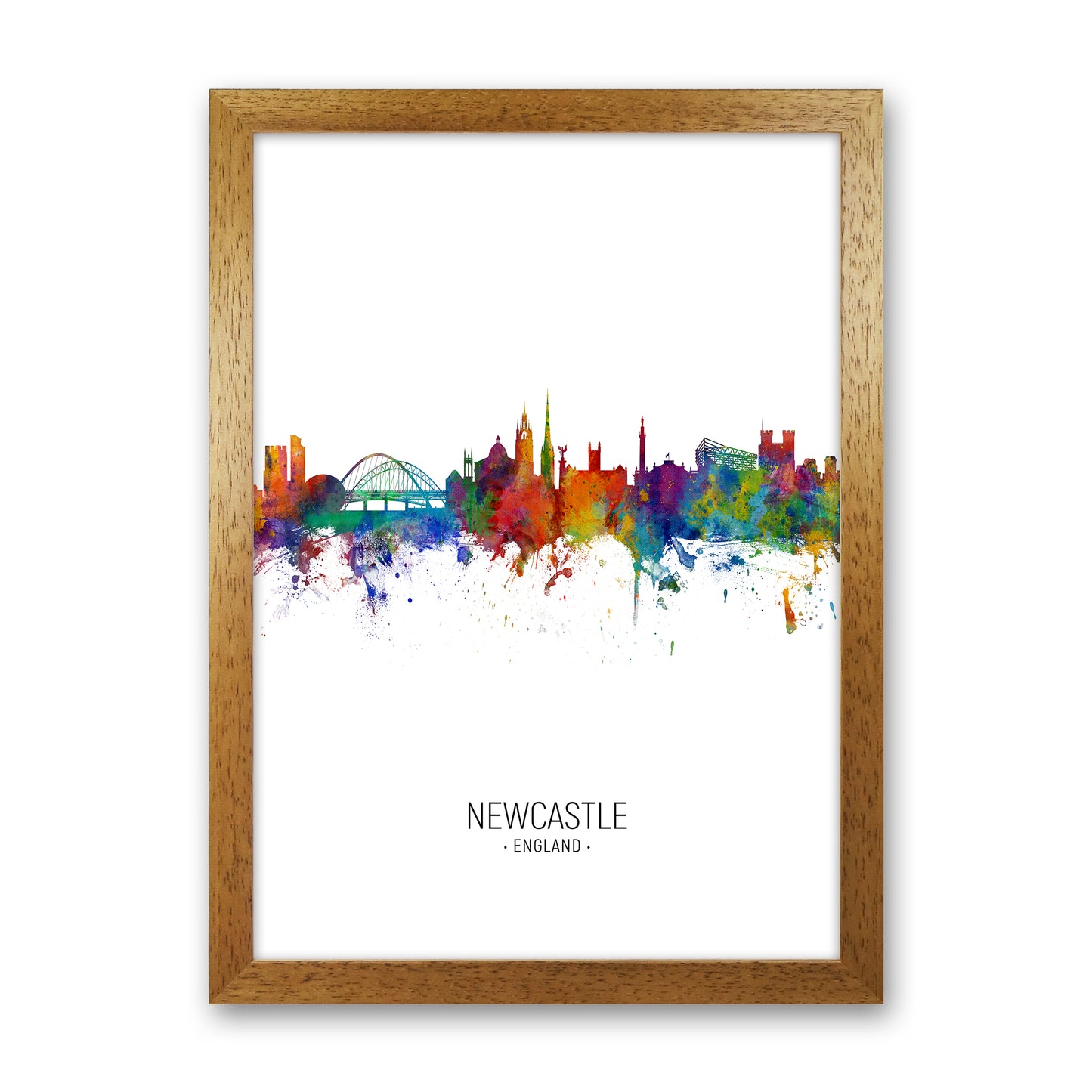 Newcastle England Skyline Portrait Art Print by Michael Tompsett Oak Grain