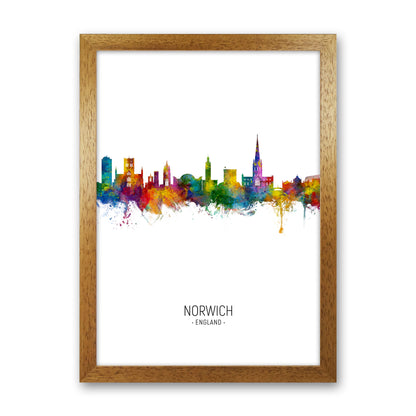 Norwich England Skyline Portrait Art Print by Michael Tompsett Oak Grain
