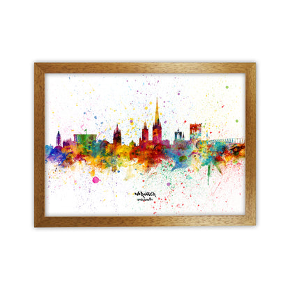 Norwich England Skyline Splash Art Print by Michael Tompsett Oak Grain