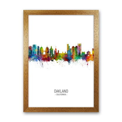 Oakland California Skyline Portrait Art Print by Michael Tompsett Oak Grain
