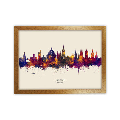 Oxford England Skyline Autumn City Name Art Print by Michael Tompsett Oak Grain