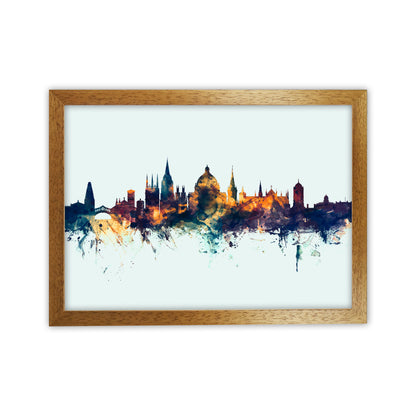 Oxford England Skyline Blue Orange Art Print by Michael Tompsett Oak Grain