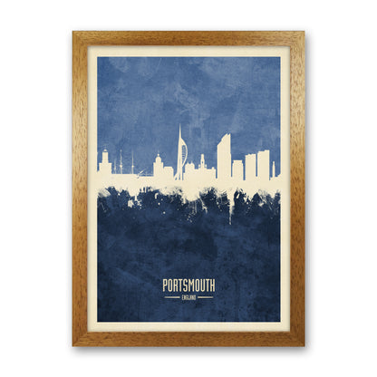 Portsmouth England Skyline Portrait Navy Art Print by Michael Tompsett Oak Grain