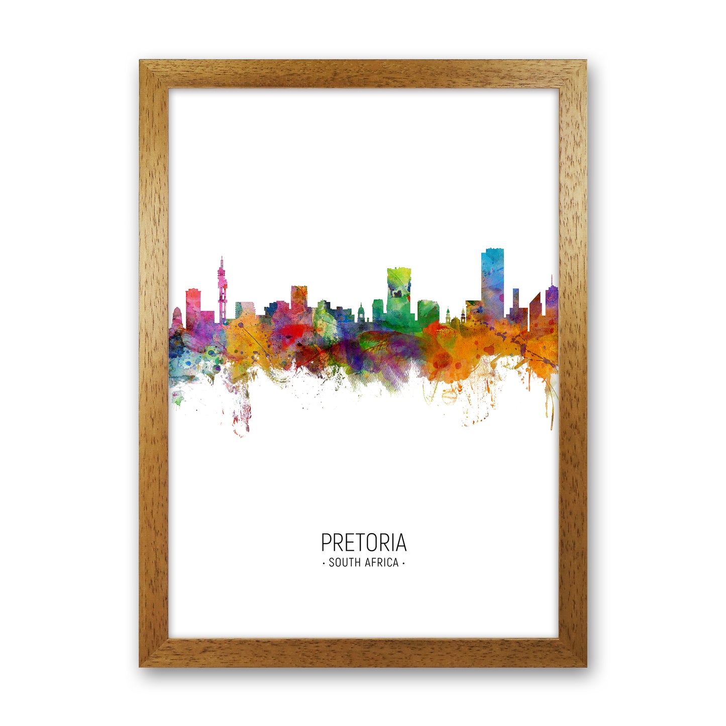 Pretoria South Africa Skyline Portrait Art Print by Michael Tompsett Oak Grain