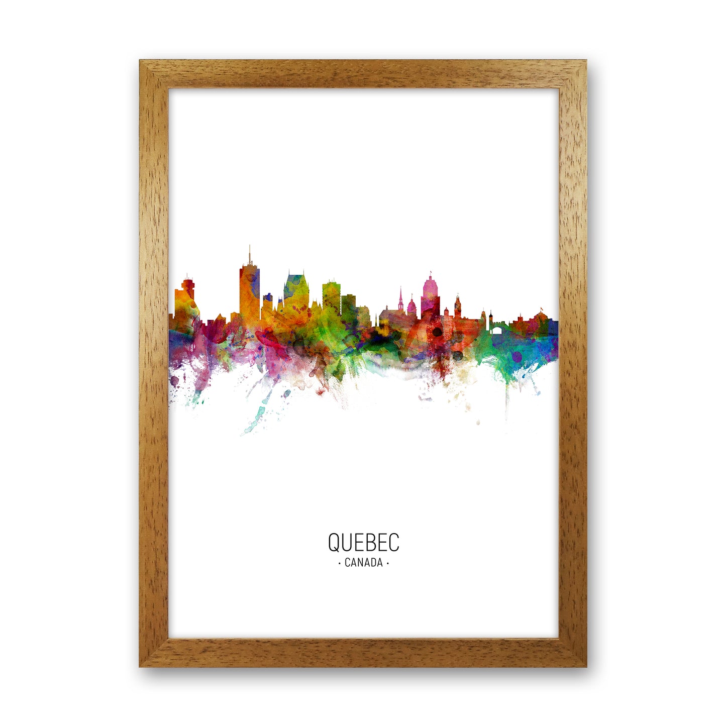 Quebec Canada Skyline Portrait Art Print by Michael Tompsett Oak Grain