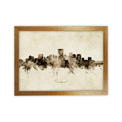 Richmond Virginia Skyline Vintage Art Print by Michael Tompsett Oak Grain