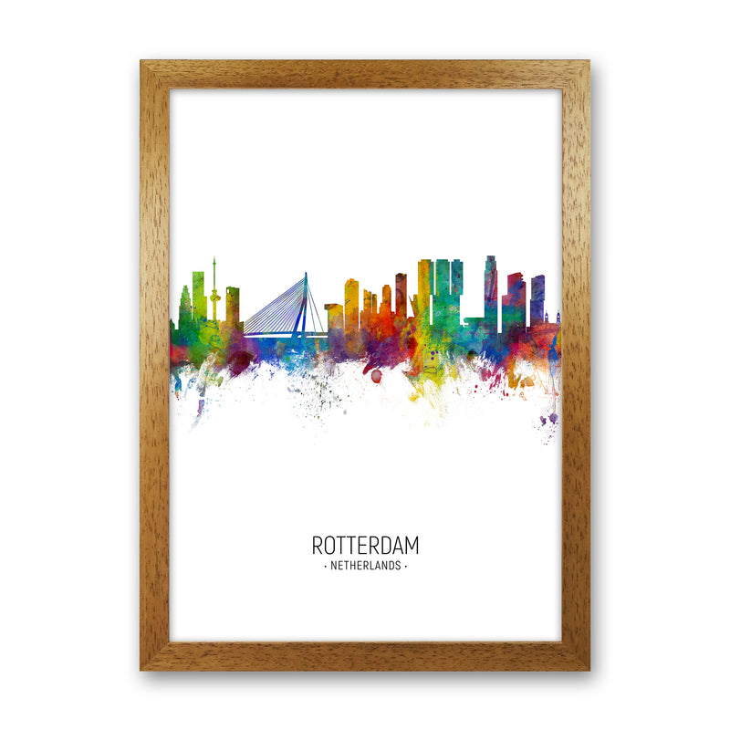 Rotterdam Netherlands Skyline Portrait Art Print by Michael Tompsett Oak Grain