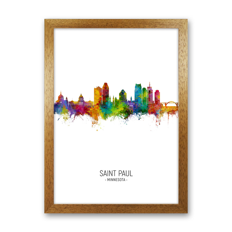 Saint Paul Minnesota Skyline Portrait Art Print by Michael Tompsett Oak Grain