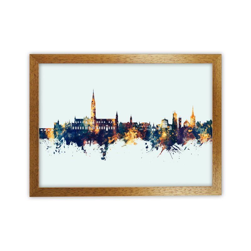 Salisbury England Skyline Blue Orange Art Print by Michael Tompsett Oak Grain