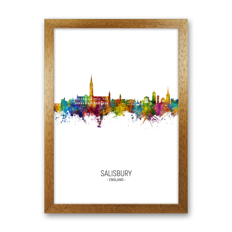 Salisbury England Skyline Portrait Art Print by Michael Tompsett Oak Grain