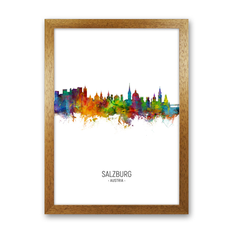 Salzburg Austria Skyline Portrait Art Print by Michael Tompsett Oak Grain