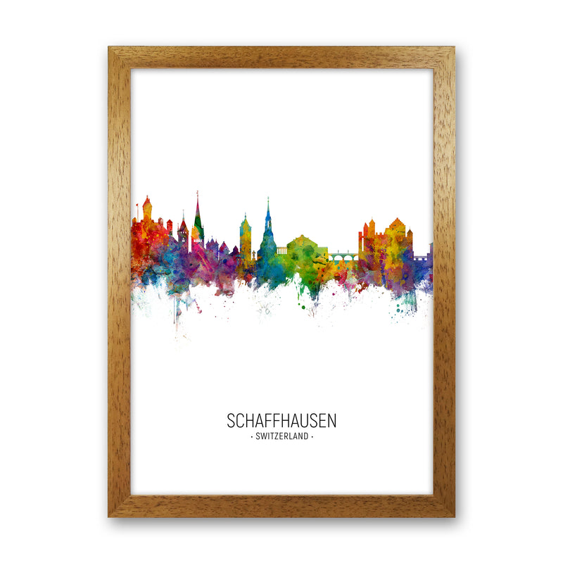 Schaffhausen Switzerland Skyline Portrait Art Print by Michael Tompsett Oak Grain