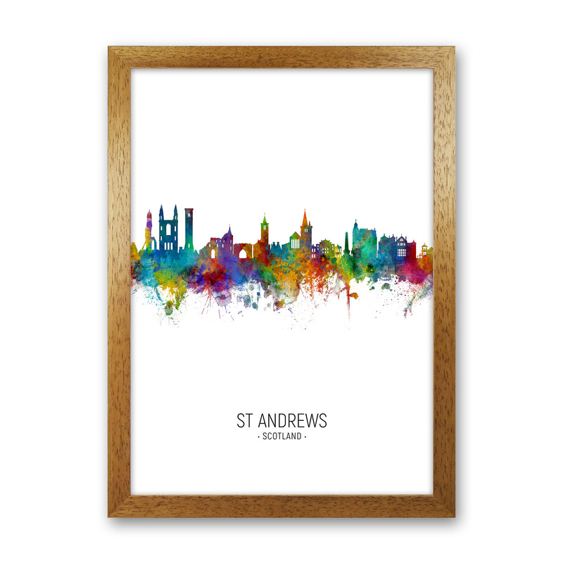 St Andrews Scotland Skyline Portrait Art Print by Michael Tompsett Oak Grain