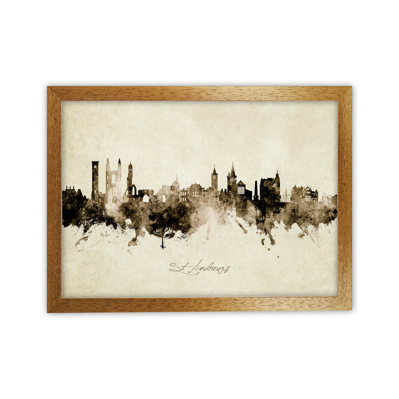 St Andrews Scotland Skyline Vintage Art Print by Michael Tompsett Oak Grain