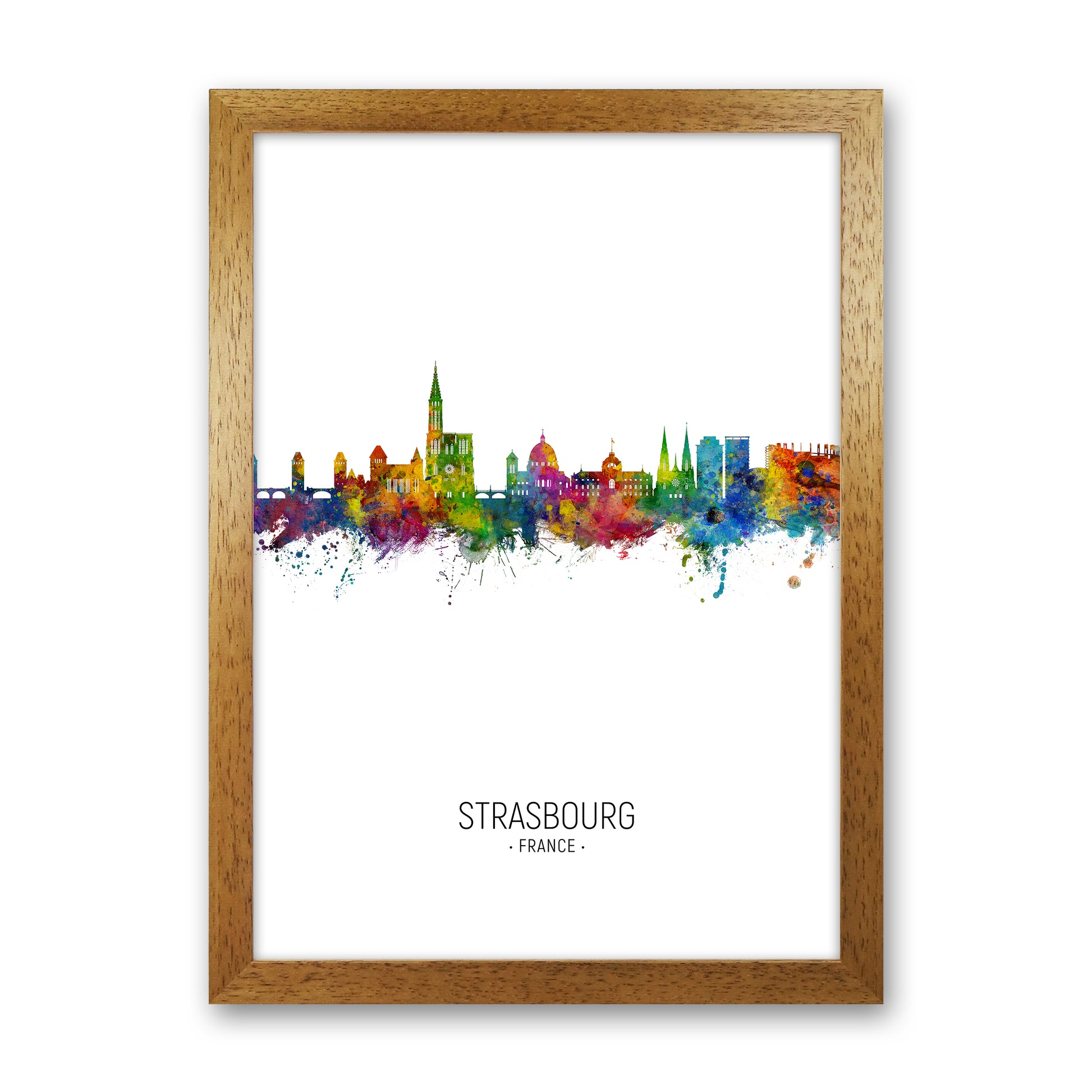 Strasbourg France Skyline Portrait Art Print by Michael Tompsett Oak Grain