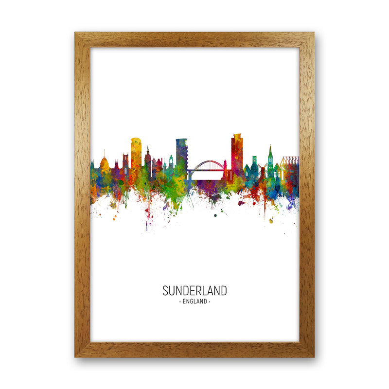 Sunderland England Skyline Portrait Art Print by Michael Tompsett Oak Grain