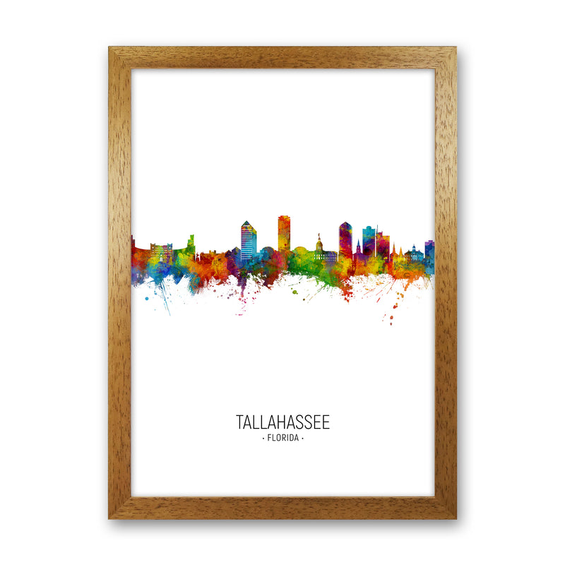Tallahassee Florida Skyline Portrait Art Print by Michael Tompsett Oak Grain