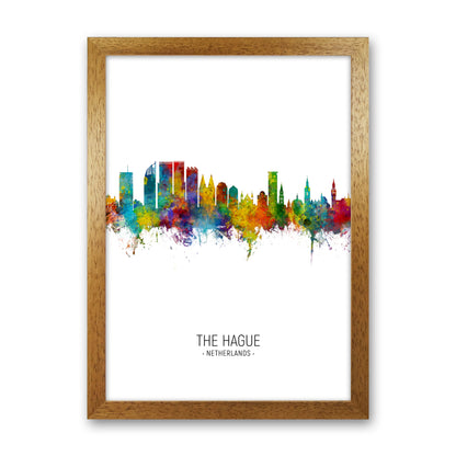 The Hague Netherlands Skyline Portrait Art Print by Michael Tompsett Oak Grain