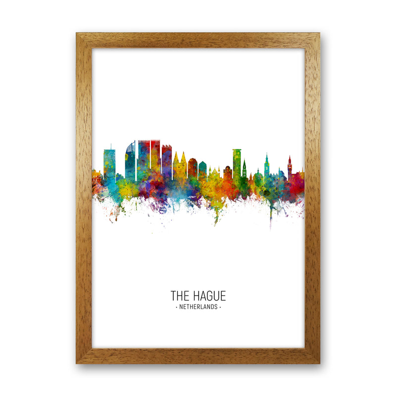 The Hague Netherlands Skyline Portrait Art Print by Michael Tompsett Oak Grain