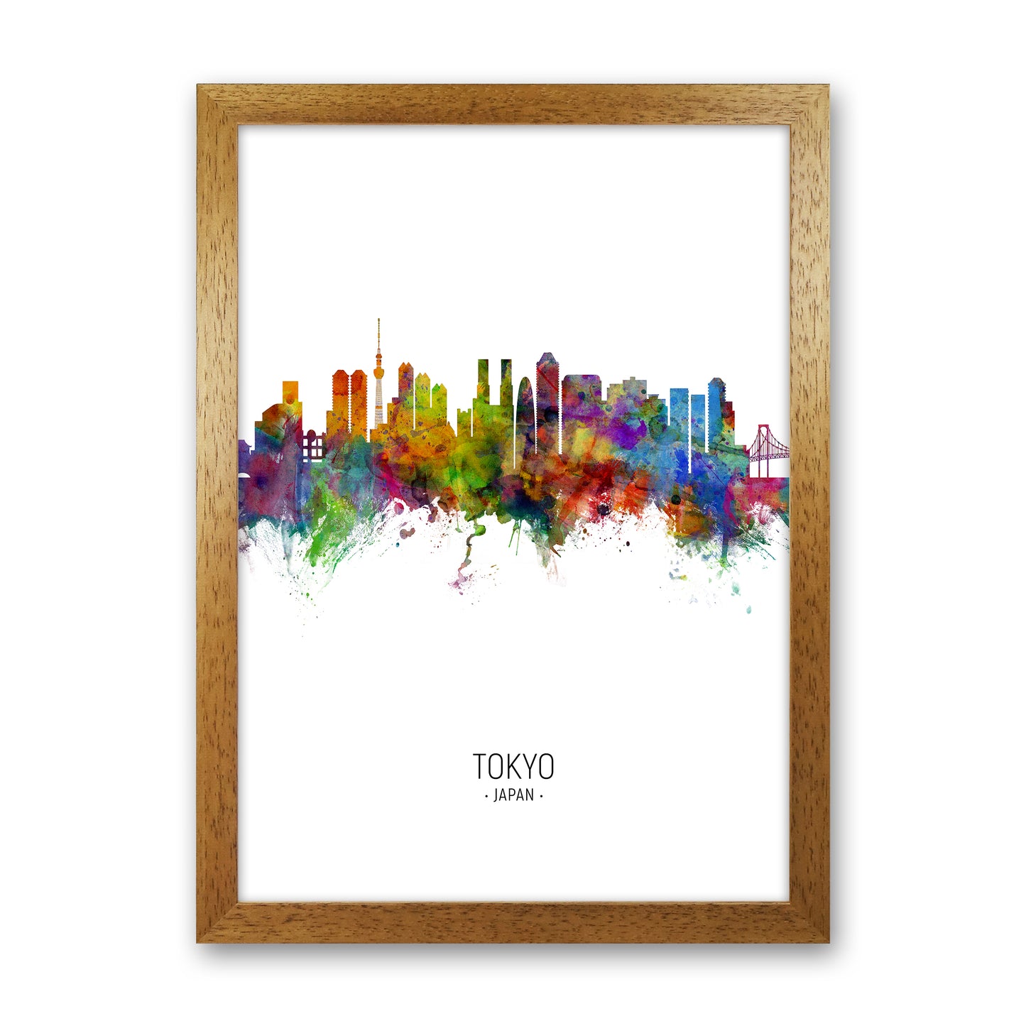 Tokyo Japan Skyline Portrait Art Print by Michael Tompsett Oak Grain