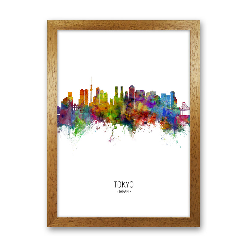 Tokyo Japan Skyline Portrait Art Print by Michael Tompsett Oak Grain