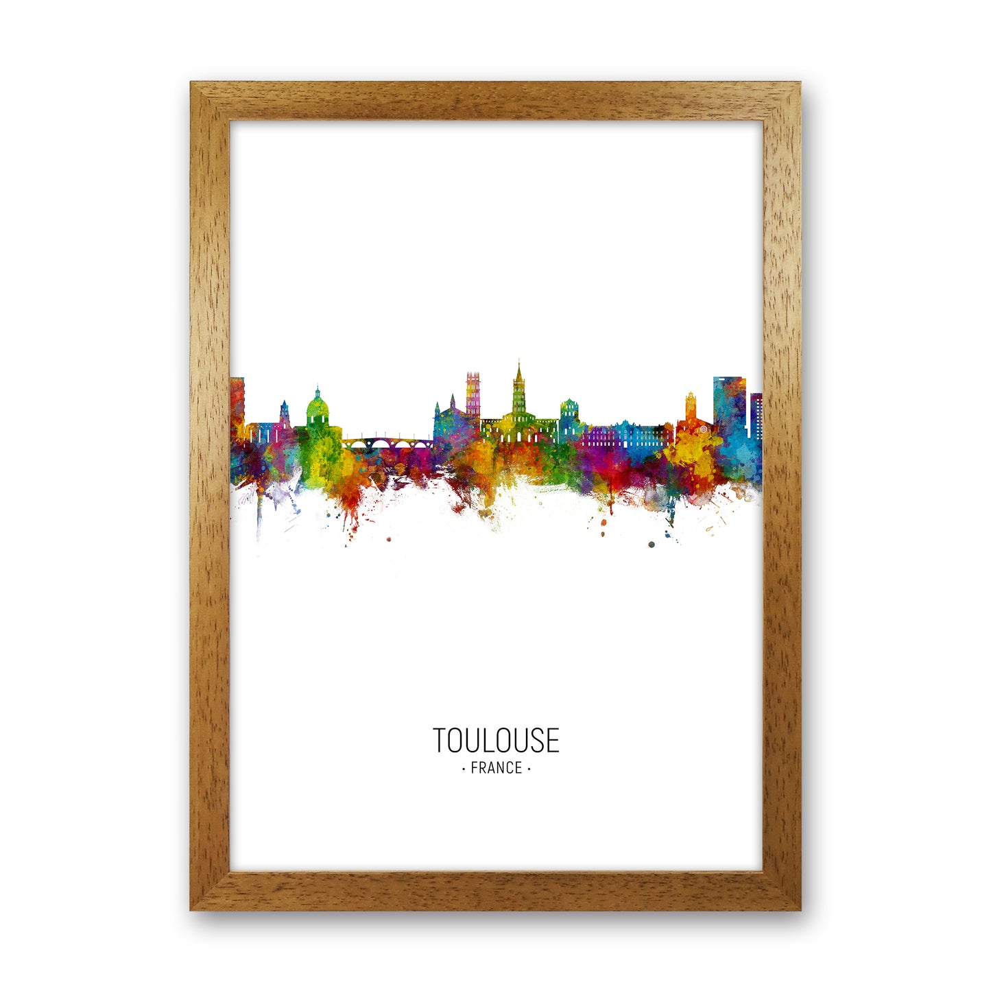 Toulouse France Skyline Portrait Art Print by Michael Tompsett Oak Grain